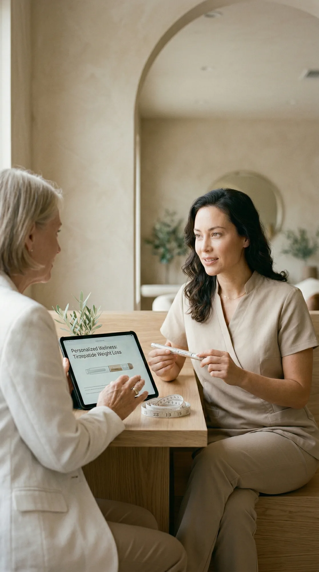 Weight-loss consultation image for Tirzepatide support.